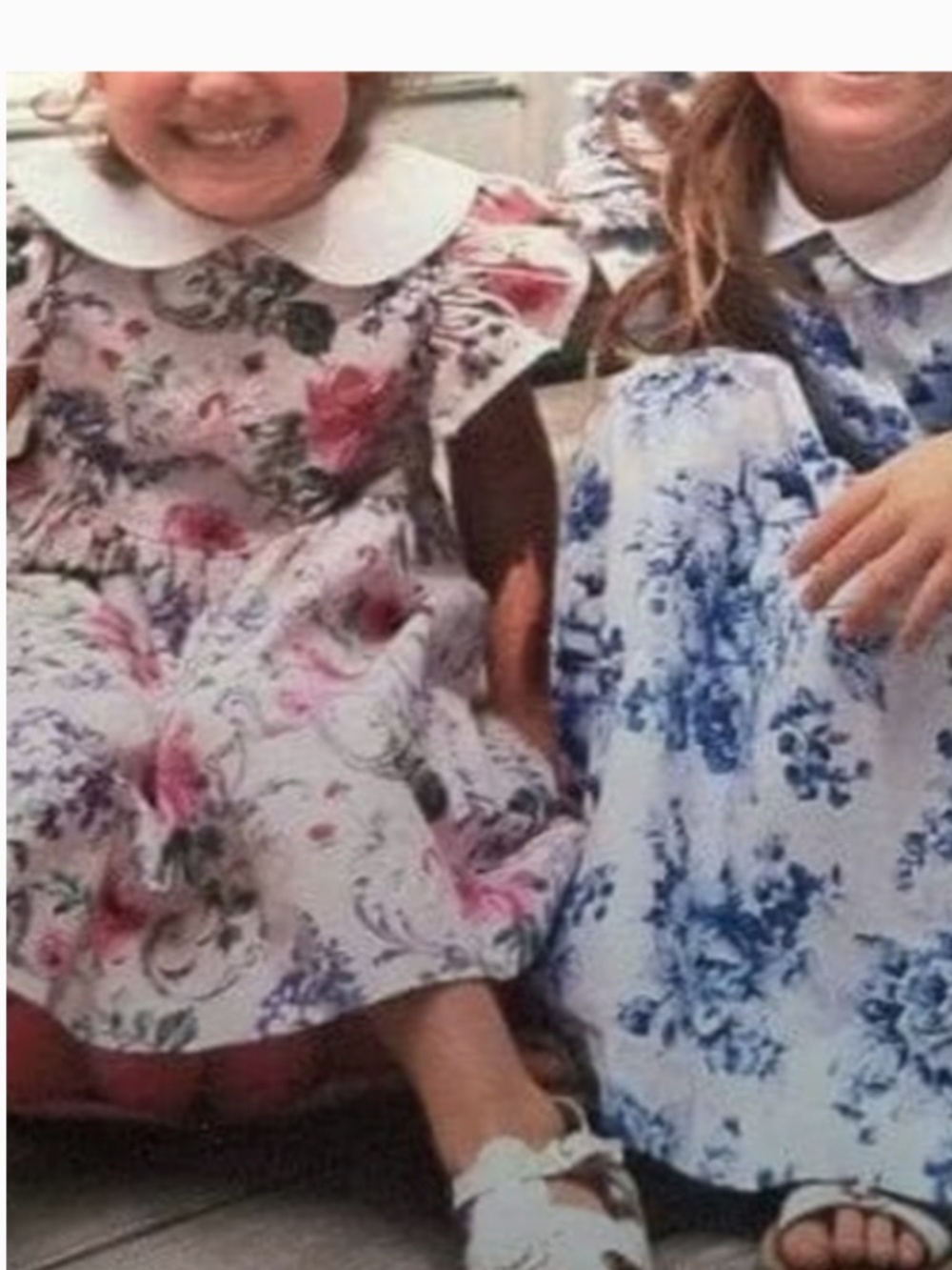 Vintage 80s Picture Perfect Floral Girls Dress cotton